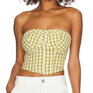 Free People Leilani Gingham Tube Top